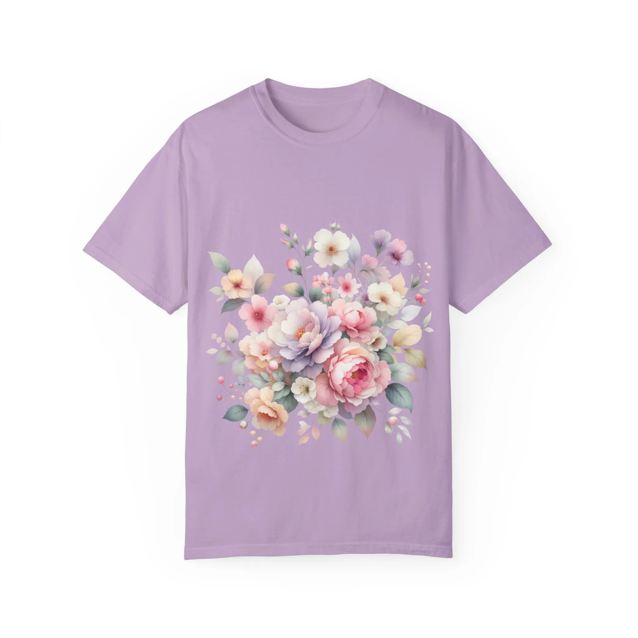 Floral Bliss Women's Garment-Dyed T-Shirt – Perfect for Spring Celebrations and Everyday Wear - Image 49