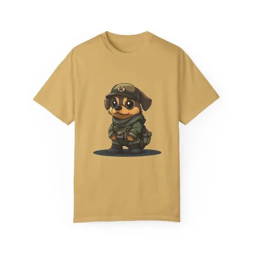 Cute Military Dog Graphic Unisex T-Shirt - Image 5