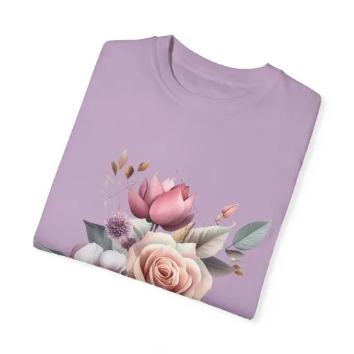 Floral Bouquet Unisex Garment-Dyed T-Shirt - Perfect for Spring Celebrations - Image 18