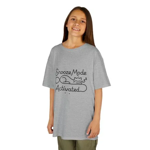 Kids 'Snooze Mode Activated' Heavy Cotton Tee - Fun Sleepy T-Shirt for Boys and Girls - Image 11