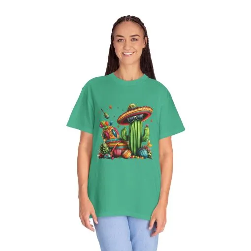 Vibrant Cactus Fiesta T-Shirt - Unisex Garment-Dyed Tee for Summer Celebrations - Image 36