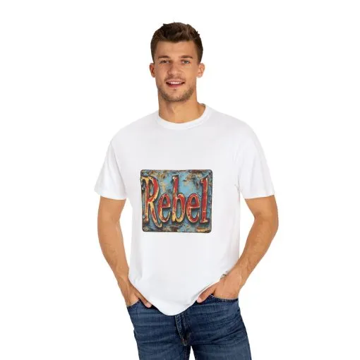 Rebel Unisex Garment-Dyed T-Shirt - Vintage Style Graphic Tee - Image 7