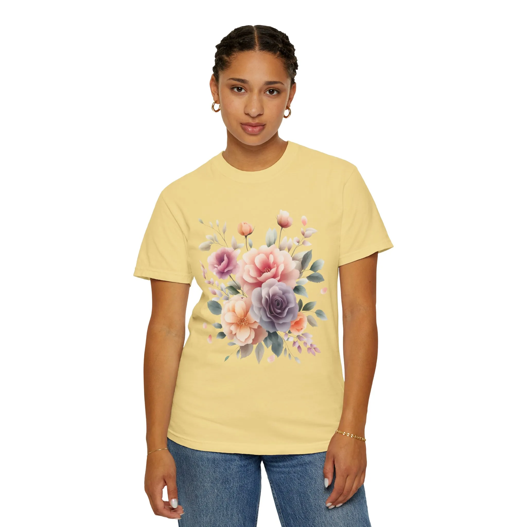 Floral Garden Unisex Garment-Dyed T-Shirt | Soft and Stylish Tee for Spring and Summer Occasions - Image 15