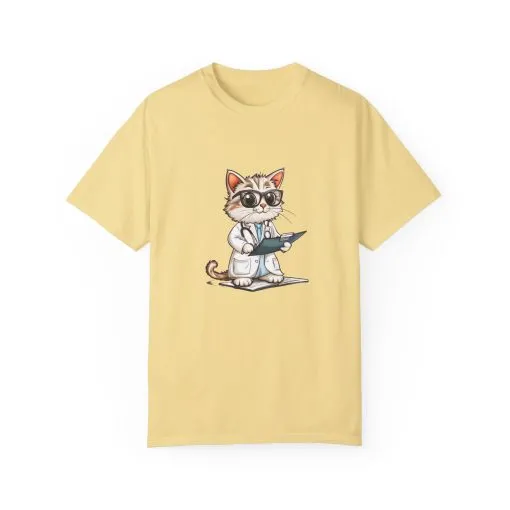 Funny Cat Doctor Unisex Garment-Dyed T-Shirt - Image 32