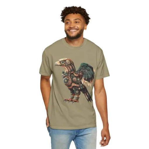 Steampunk Mechanical Bird Unisex Garment-Dyed T-Shirt - Image 20
