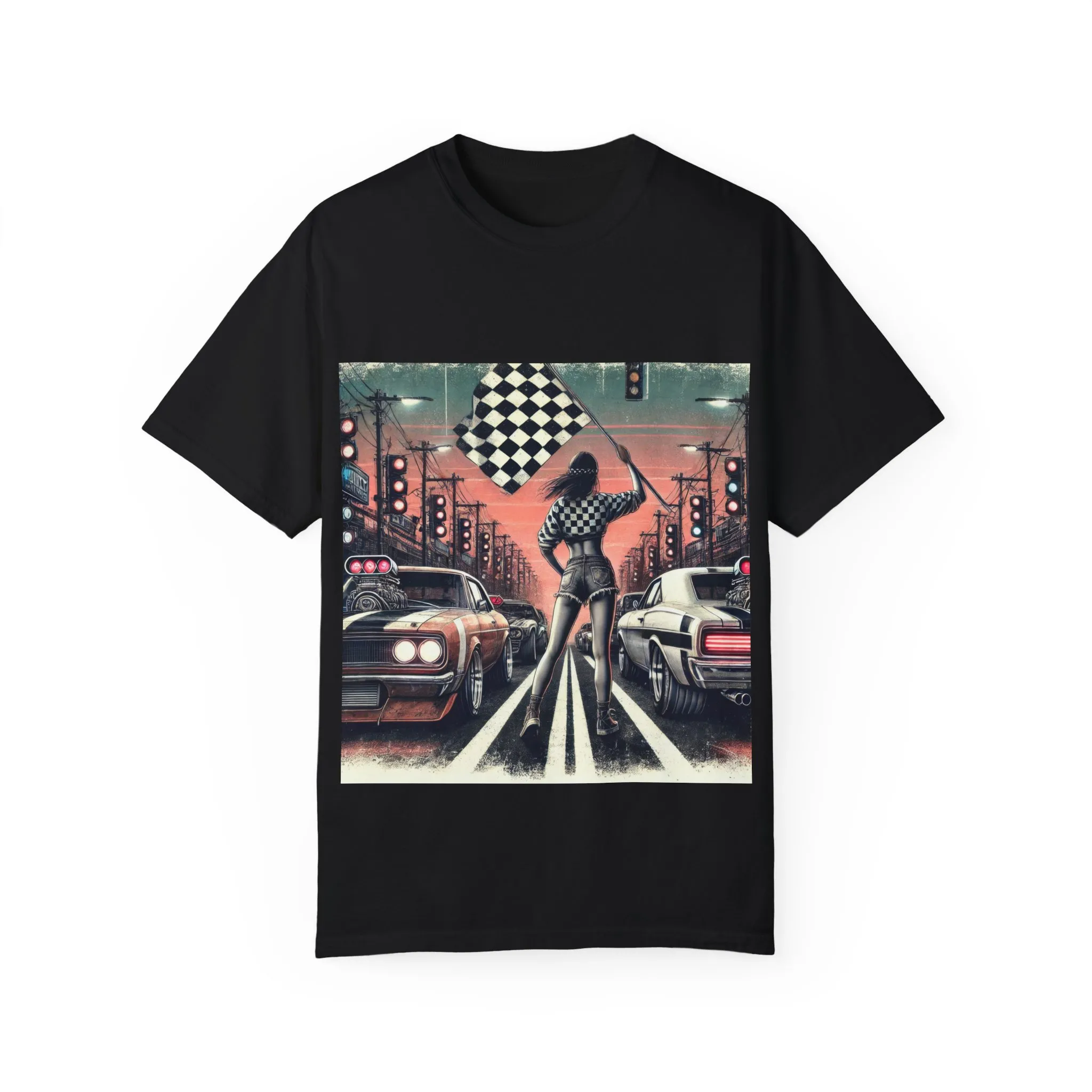 Retro Racing Flag T-Shirt - Unisex Garment-Dyed Tee for Car Enthusiasts - Image 13