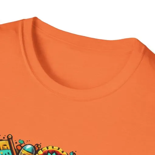 Happy Easter Unisex Softstyle T-Shirt - Colorful Easter Egg Design - Image 12