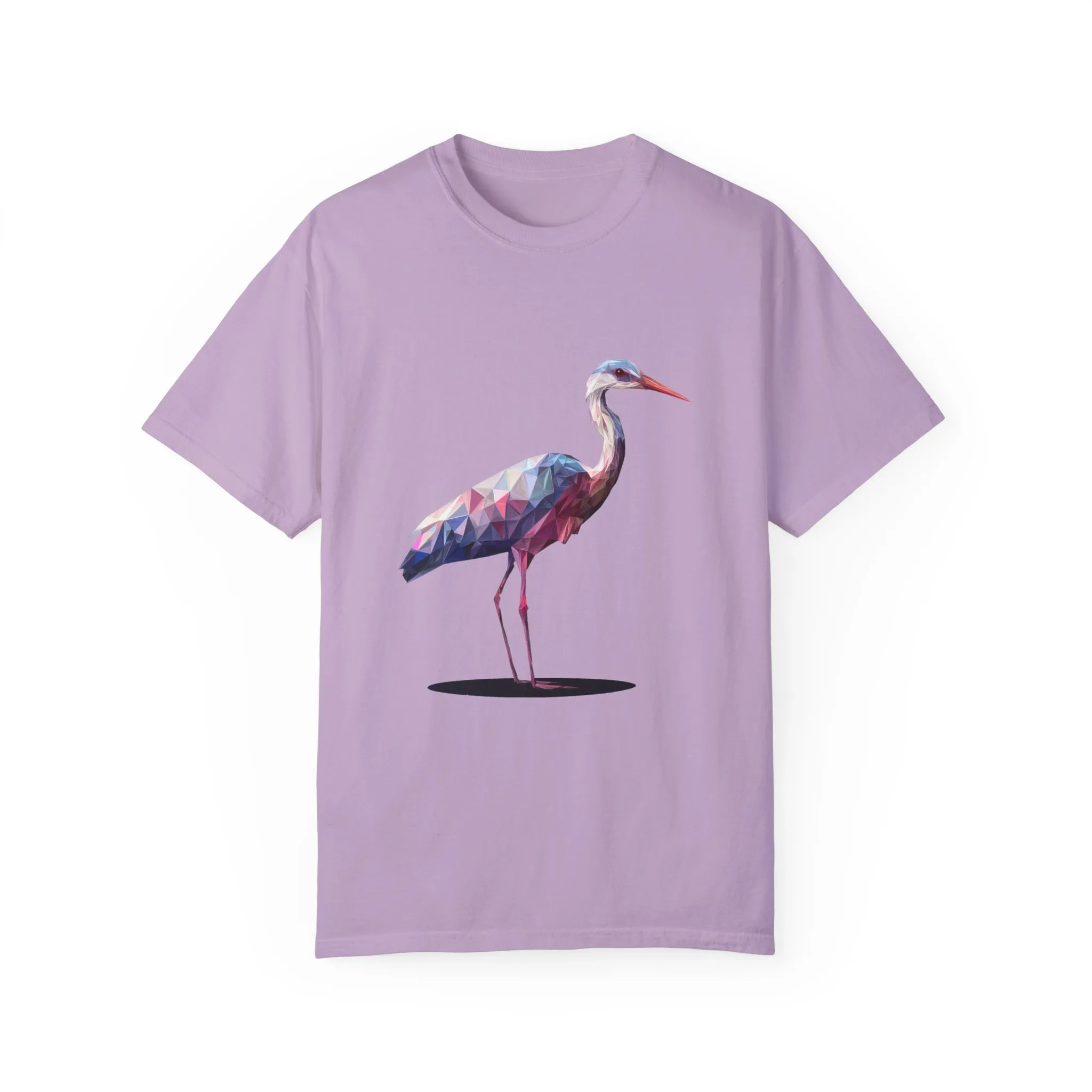Geo Crane Unisex Garment-Dyed T-Shirt – Stylish Bird Graphic Tee for Nature Lovers - Image 51