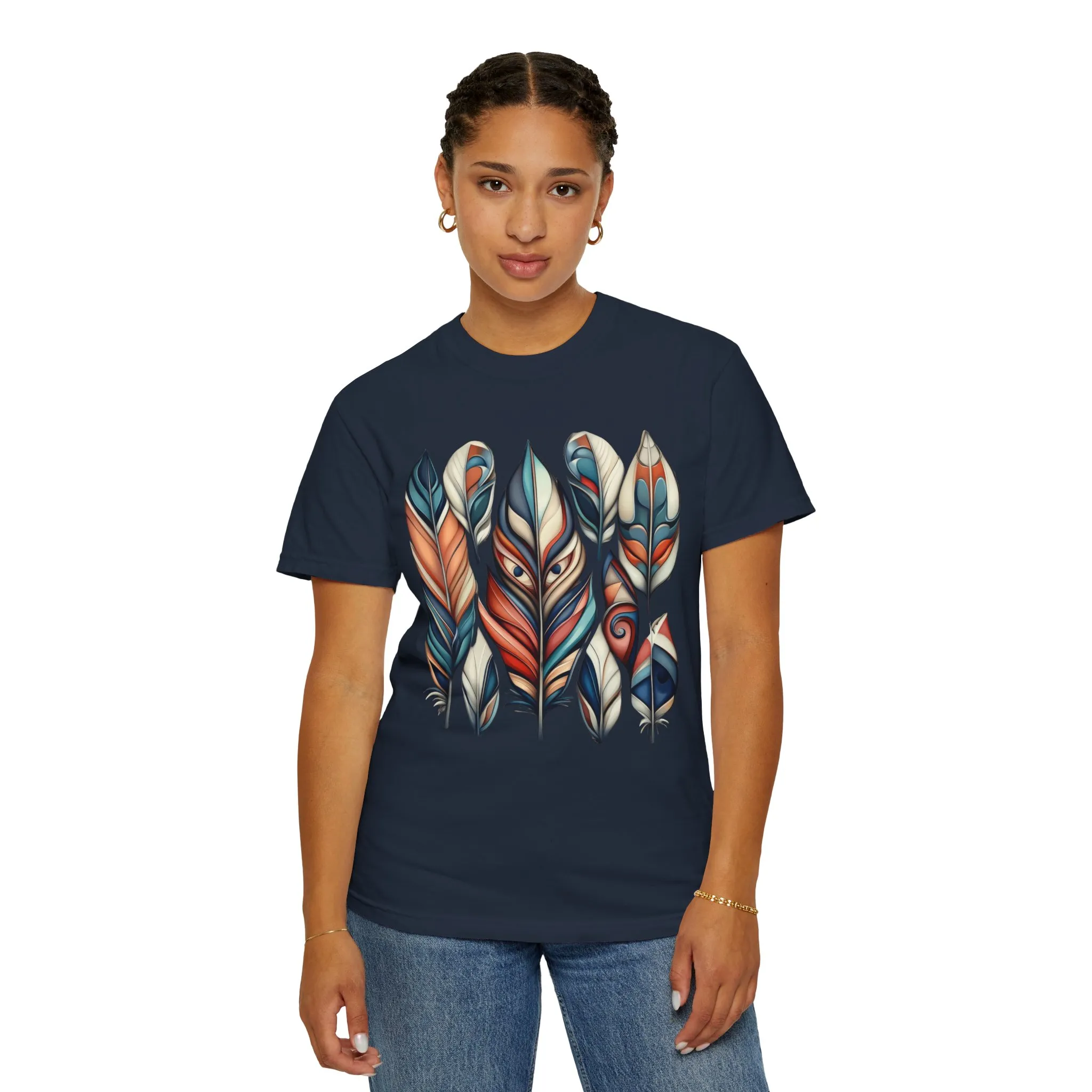 Bohemian Feathers Unisex T-Shirt - Artistic Nature Design - Image 65