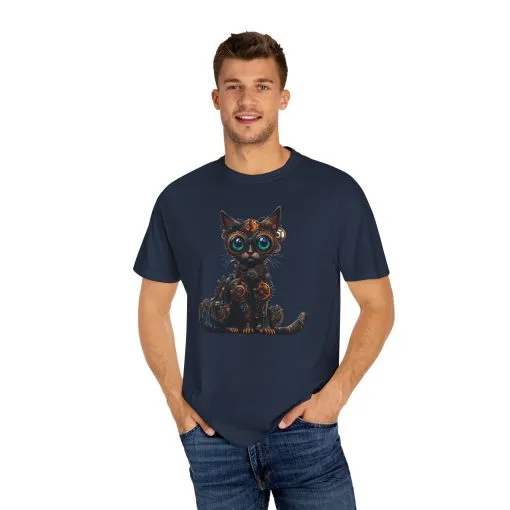 Steampunk Cat Unisex Garment-Dyed T-Shirt - Image 39