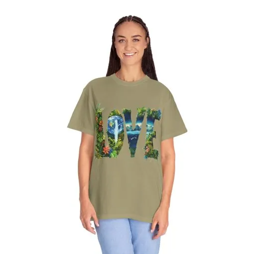 Garment-Dyed Love T-Shirt | Nature-Inspired Unisex Tee - Image 12