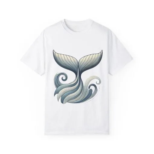 Whale Tail Garment-Dyed T-Shirt - Ocean-Inspired Design for Nature Lovers - Image 5