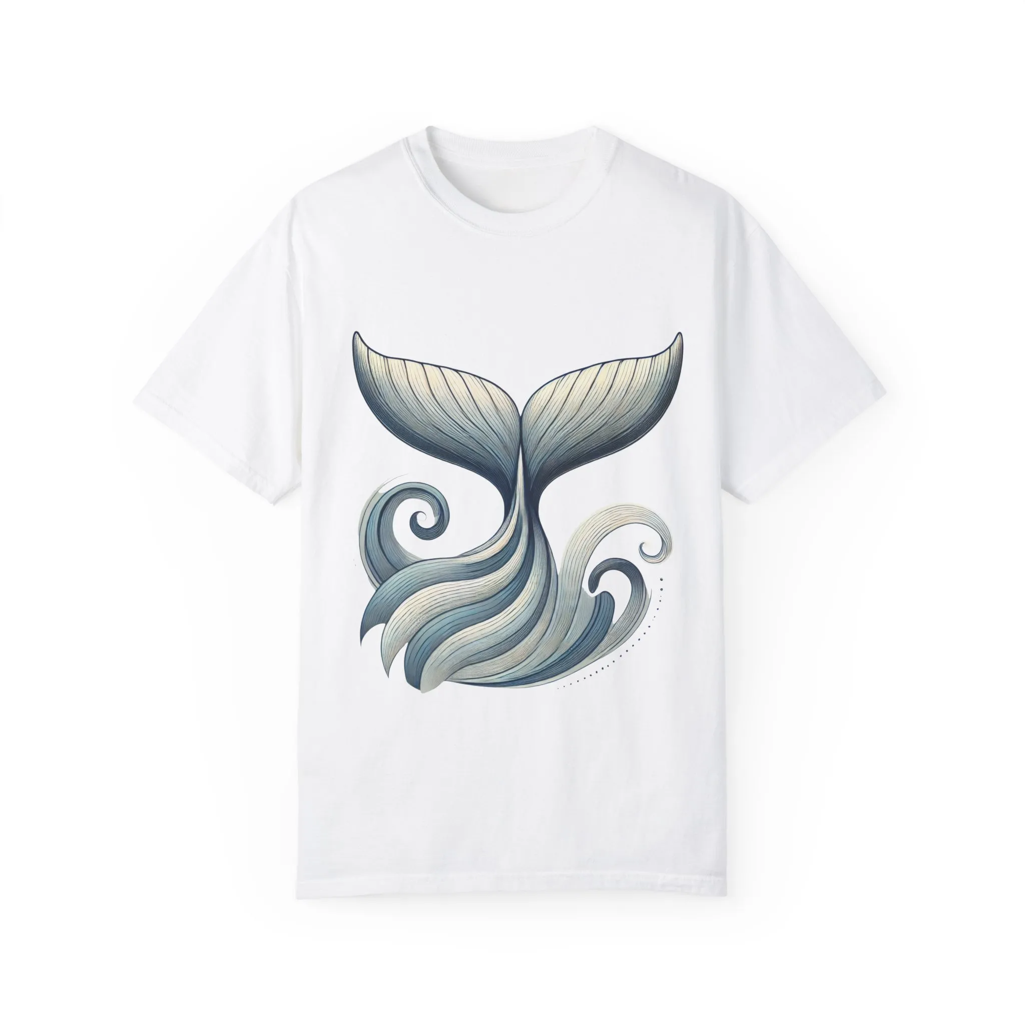 Whale Tail Garment-Dyed T-Shirt, Ocean-Inspired Design for Nature Lovers - Image 5