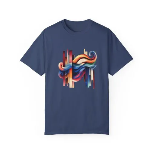 Colorful Abstract Art Unisex Garment-Dyed T-Shirt | Trendy Graphic Tee for Art Lovers - Image 25