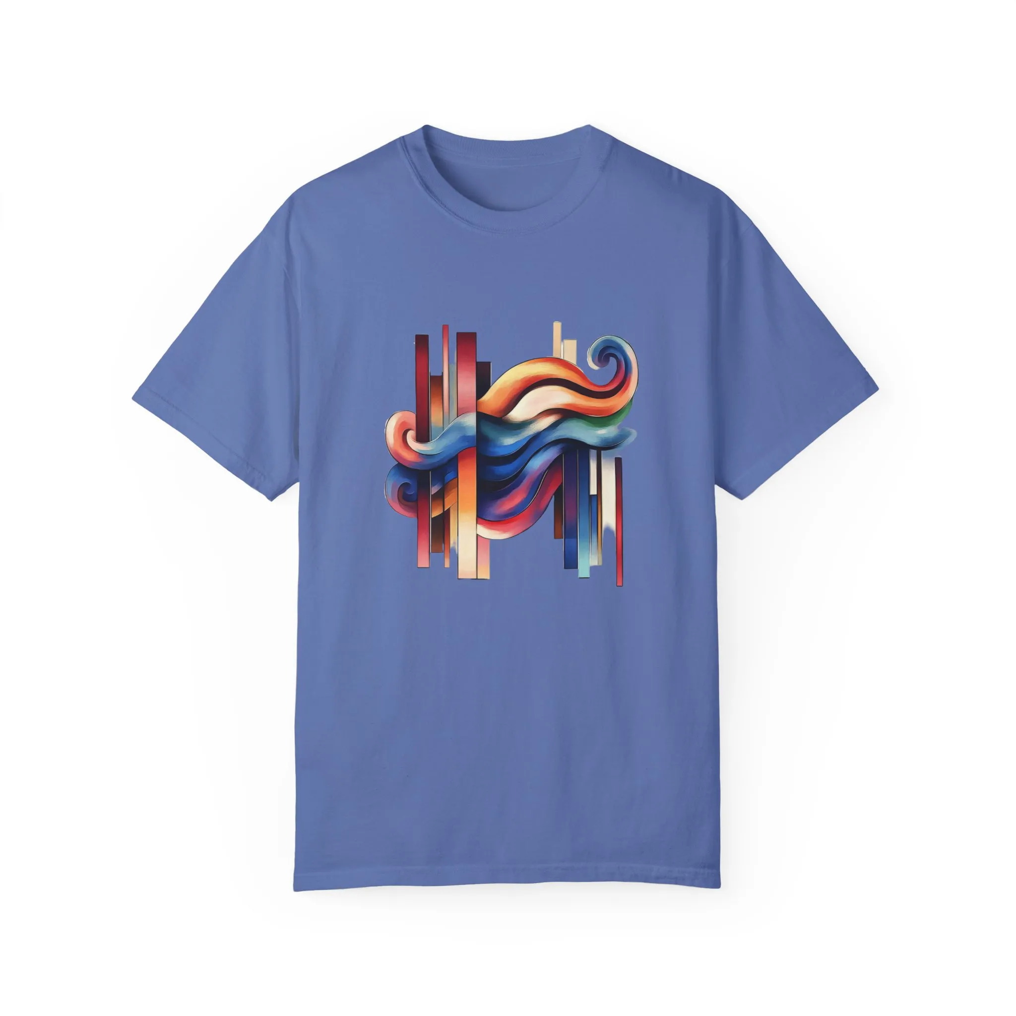 Colorful Abstract Art Unisex Garment-Dyed T-Shirt | Trendy Graphic Tee for Art Lovers - Image 9