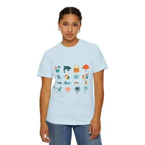 Tropical Vibes Unisex Garment-Dyed T-Shirt | Beach Life Design - Image 23
