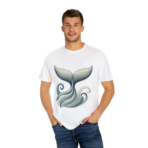 Whale Tail Garment-Dyed T-Shirt - Ocean-Inspired Design for Nature Lovers - Image 7