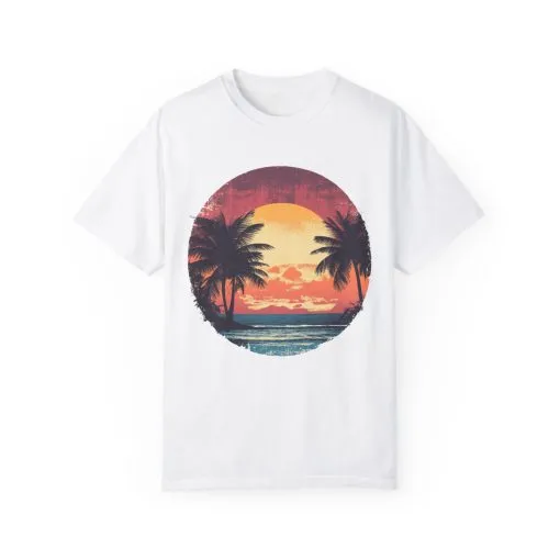 Unisex Garment-Dyed T-shirt | Sunset Beach Vibes Tee - Image 5