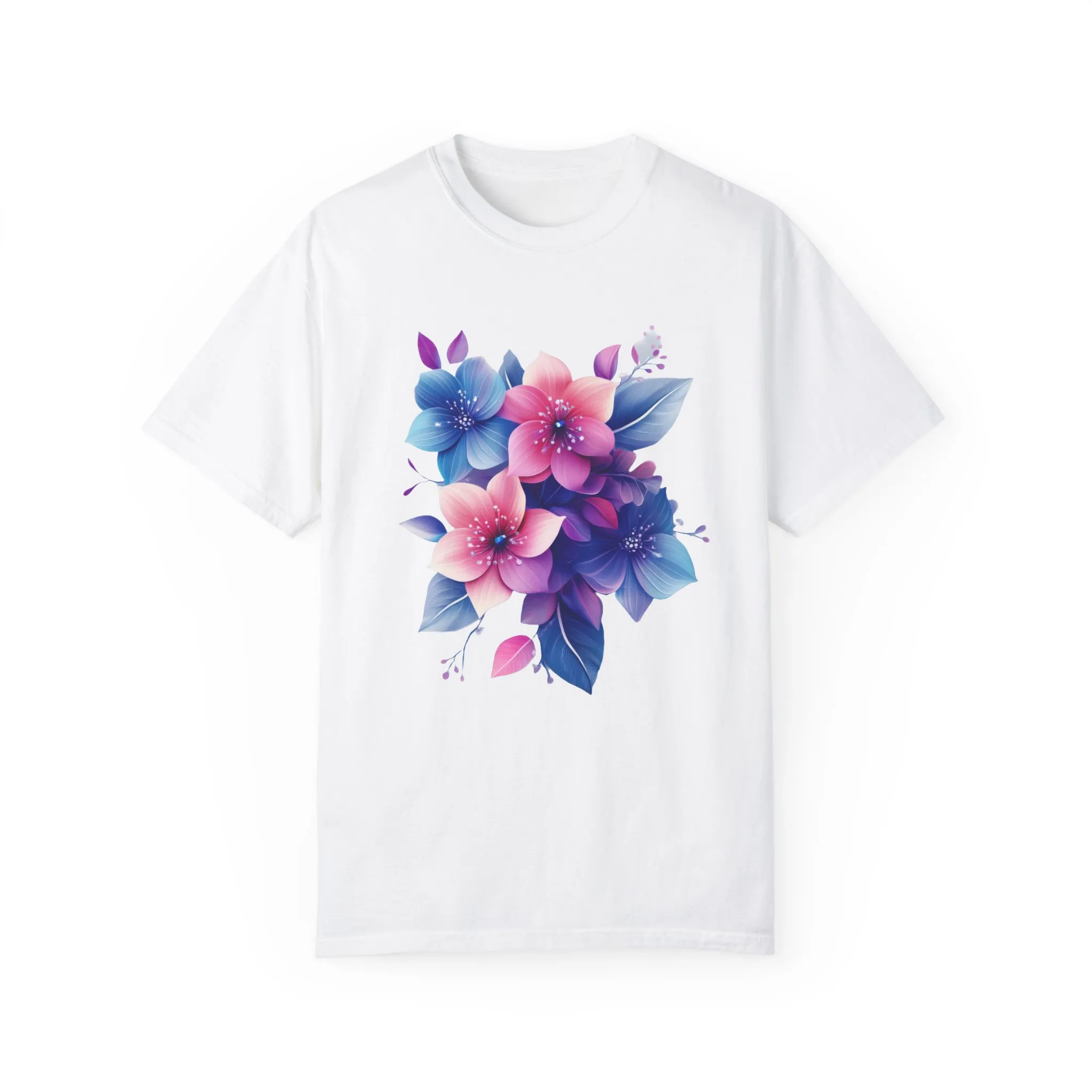Floral Vibe Unisex Garment-Dyed T-Shirt | Comfortable, Stylish Tee for Nature Lovers - Image 2