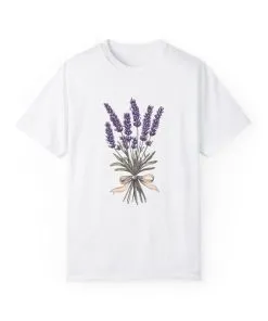 Lavender Bouquet Unisex Garment-Dyed T-Shirt - Nature-Inspired Tee for Relaxation and Everyday Comfort