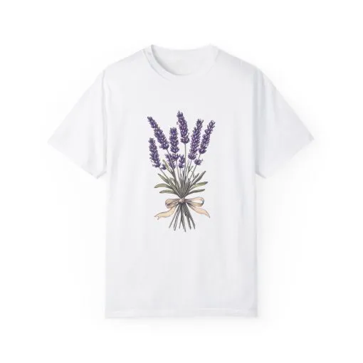 Lavender Bouquet Unisex Garment-Dyed T-Shirt - Nature-Inspired Tee for Relaxation and Everyday Comfort