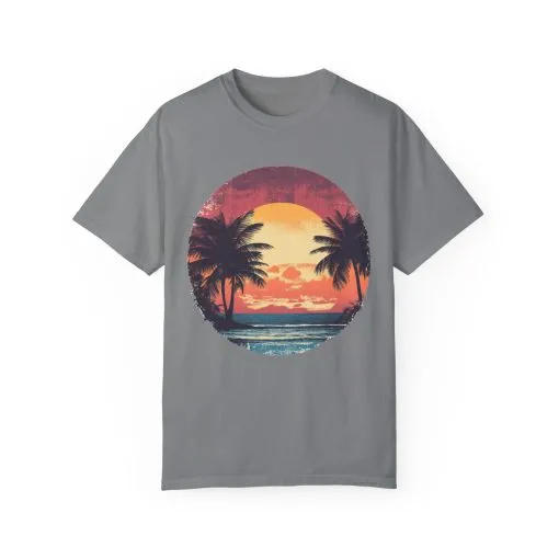 Unisex Garment-Dyed T-shirt | Sunset Beach Vibes Tee - Image 13