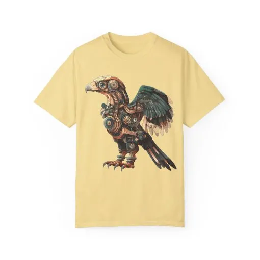 Steampunk Mechanical Bird Unisex Garment-Dyed T-Shirt - Image 25