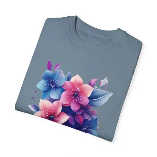 Floral Vibe Unisex Garment-Dyed T-Shirt | Comfortable, Stylish Tee for Nature Lovers - Image 18