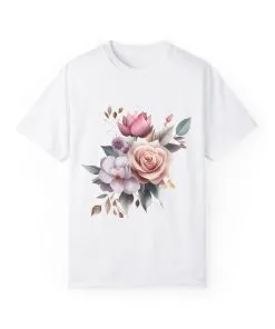 Floral Bouquet Unisex Garment-Dyed T-Shirt - Perfect for Spring Celebrations
