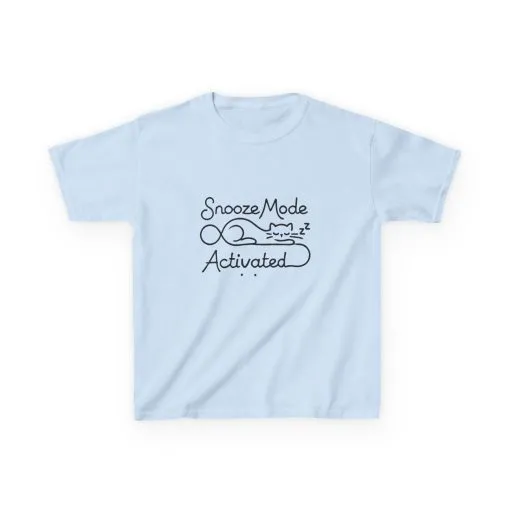 Kids 'Snooze Mode Activated' Heavy Cotton Tee - Fun Sleepy T-Shirt for Boys and Girls - Image 25