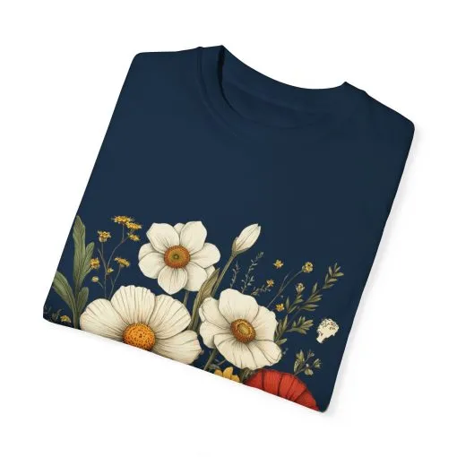 Floral Garden Unisex T-Shirt - Vintage Style Flower Design - Image 30