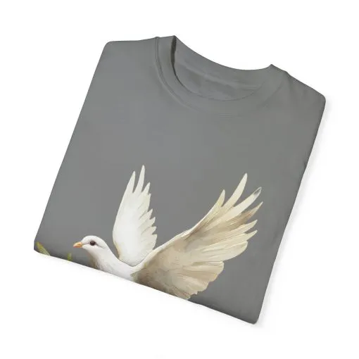Serene Dove Unisex Garment-Dyed T-Shirt - Peaceful Nature Design - Image 18