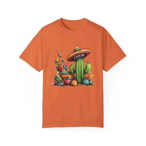 Vibrant Cactus Fiesta T-Shirt - Unisex Garment-Dyed Tee for Summer Celebrations - Image 17