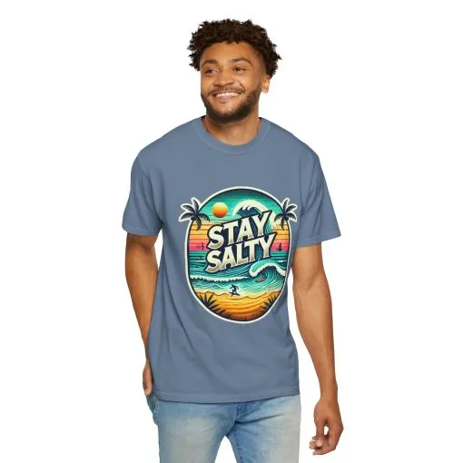 Stay Salty Unisex Garment-Dyed T-Shirt – Perfect for Beach Lovers & Summer Vibes - Image 28