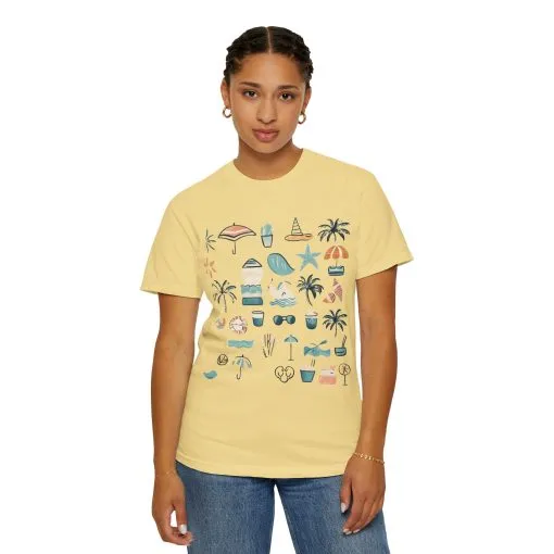 Beach Vibes Unisex Garment-Dyed T-Shirt | Summer Fun Graphic Tee - Image 16