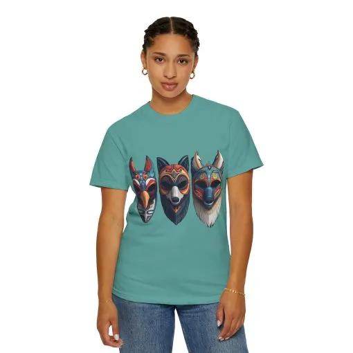 Tribal Mask Unisex Garment-Dyed T-Shirt | Artistic & Colorful Graphic Tee - Image 20