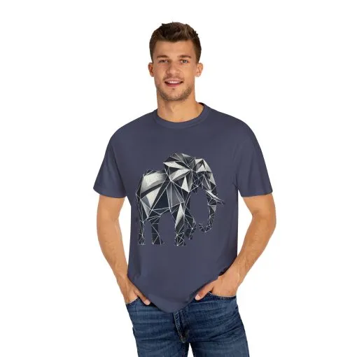 Geometric Elephant Unisex Garment-Dyed T-Shirt - Image 23