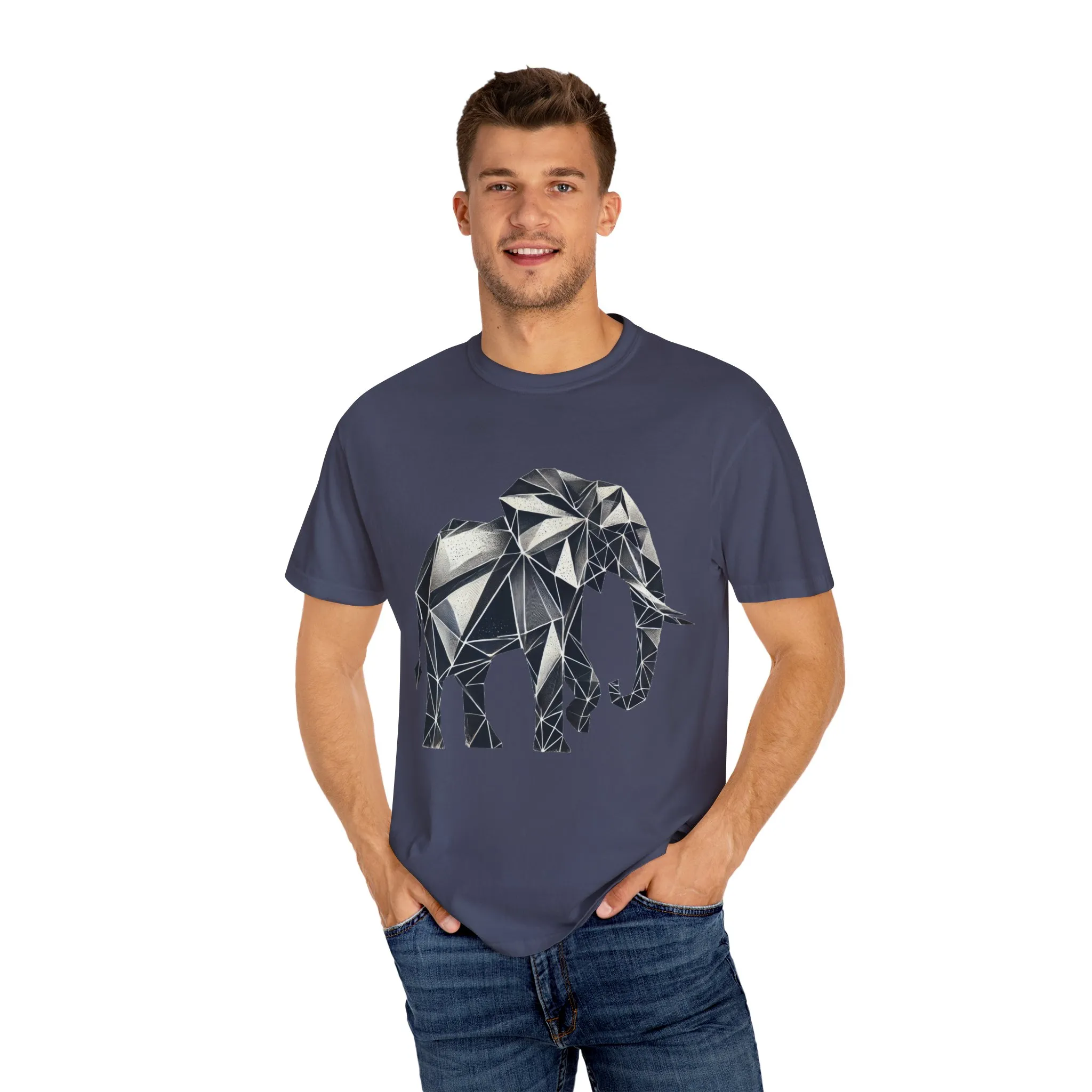 Geometric Elephant Unisex Garment-Dyed T-Shirt - Image 23