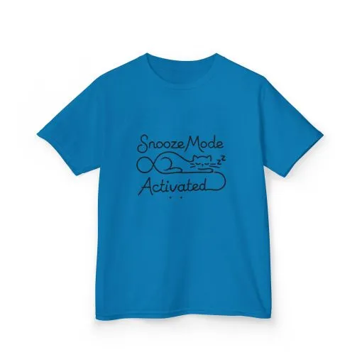 Kids 'Snooze Mode Activated' Heavy Cotton Tee - Fun Sleepy T-Shirt for Boys and Girls - Image 30