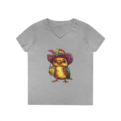 Fun Party Owl V-Neck T-Shirt for Ladies - Image 5