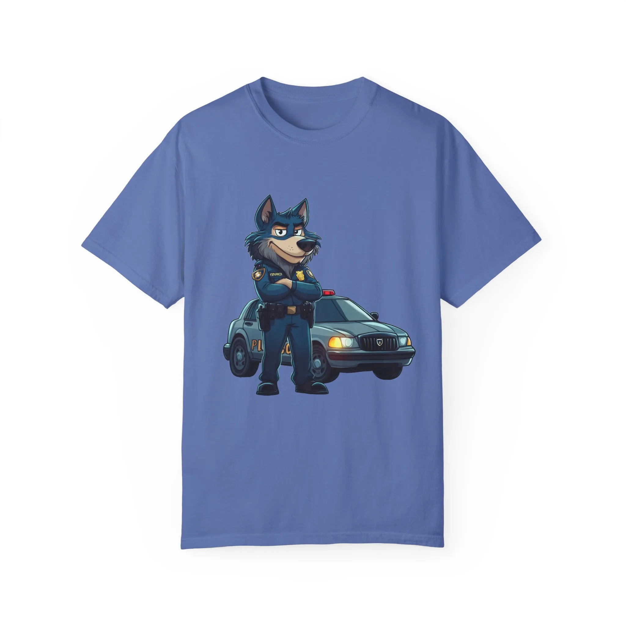 Cute Cartoon Police Dog T-Shirt - Unisex Garment-Dyed Tee - Image 17