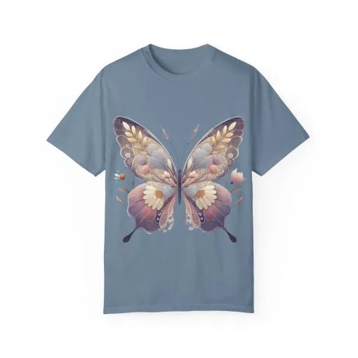 Butterfly Wings Unisex Garment-Dyed T-Shirt - Nature-Inspired Design - Image 21