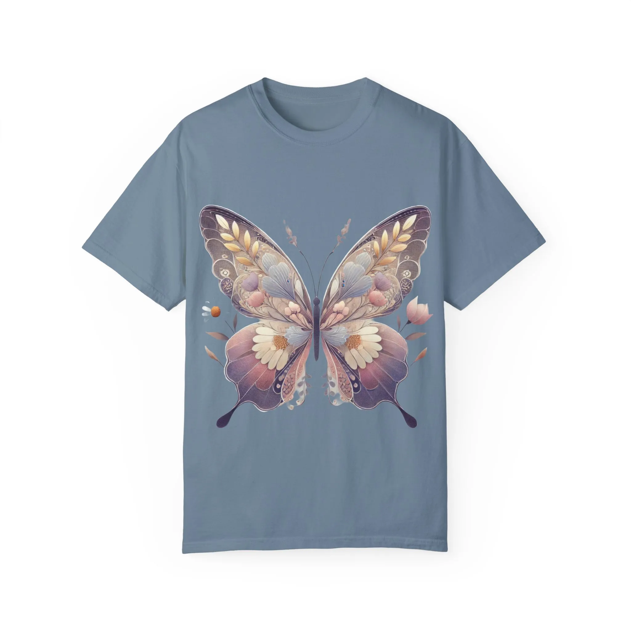 Butterfly Wings Unisex Garment-Dyed T-Shirt - Nature-Inspired Design - Image 21
