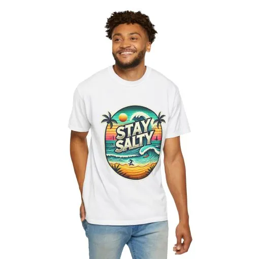 Stay Salty Unisex Garment-Dyed T-Shirt – Perfect for Beach Lovers & Summer Vibes - Image 8