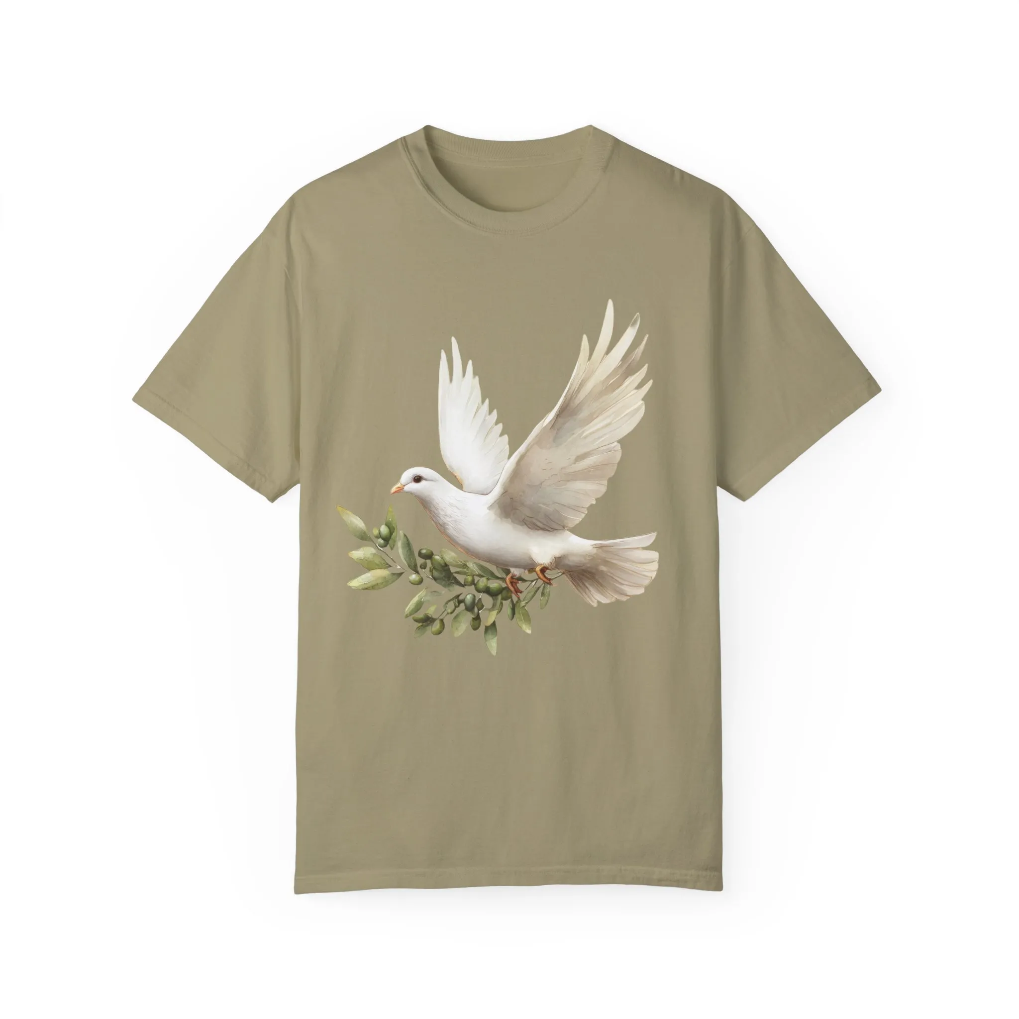 Serene Dove Unisex Garment-Dyed T-Shirt - Peaceful Nature Design - Image 9