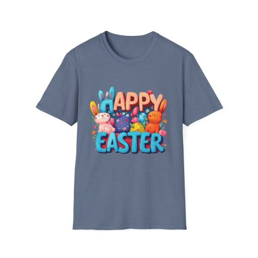 Happy Easter Unisex Softstyle T-Shirt - Fun Spring Bunny Design - Image 36