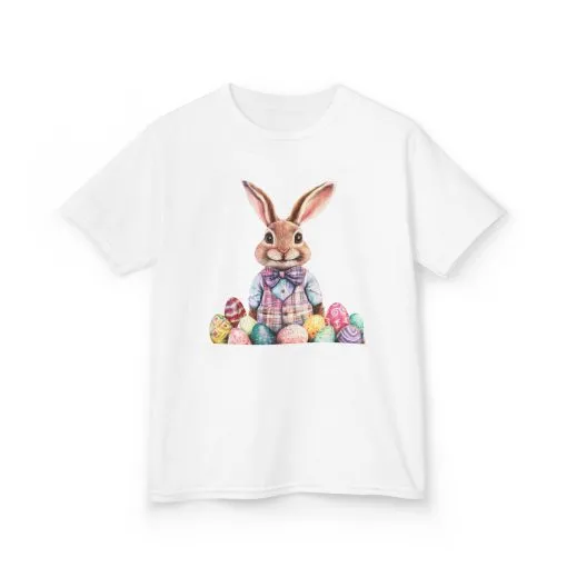 Easter Bunny Kids Heavy Cotton™ Tee - Cute Easter Celebration Shirt - Image 5