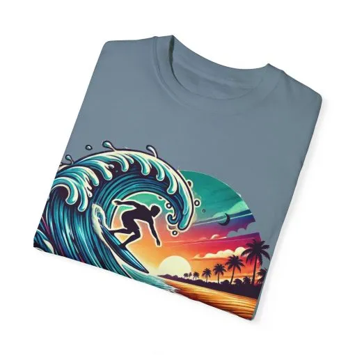 Ride the Tide Unisex Garment-Dyed T-shirt - Surfing Inspired Graphic Tee - Image 22