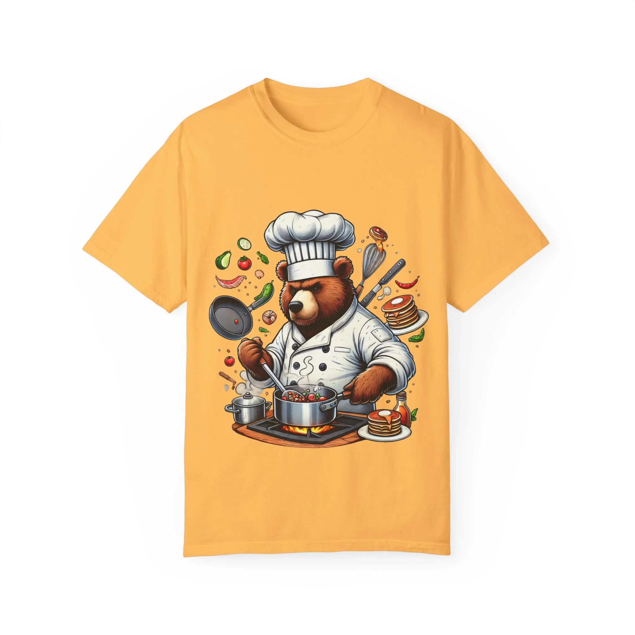 Chef Bear Unisex Garment-Dyed T-Shirt - Perfect for Cooking Lovers and Foodies - Image 13