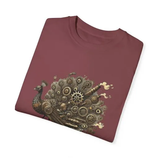 Steampunk Peacock Unisex Garment-Dyed T-Shirt - Image 30